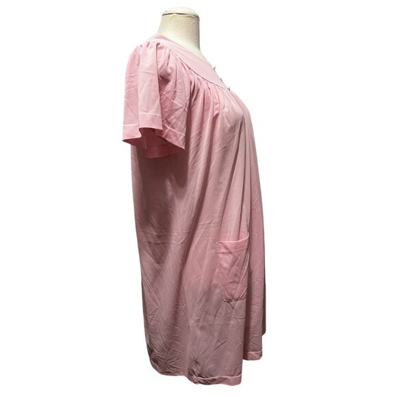 Vintage Handmade 70's Pink Flowy Nightgown with Pocket Sz Medium/Large Womens Sh - Picture 4 of 12